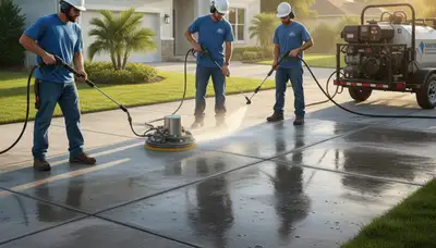 Overland Park, KS concrete pressure cleaning for driveways and patios by Paint Pros