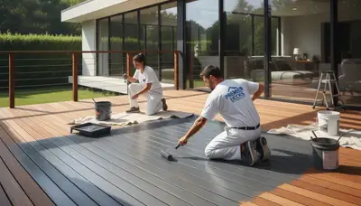Overland Park, KS deck painting by professional painters for weather-resistant exterior protection