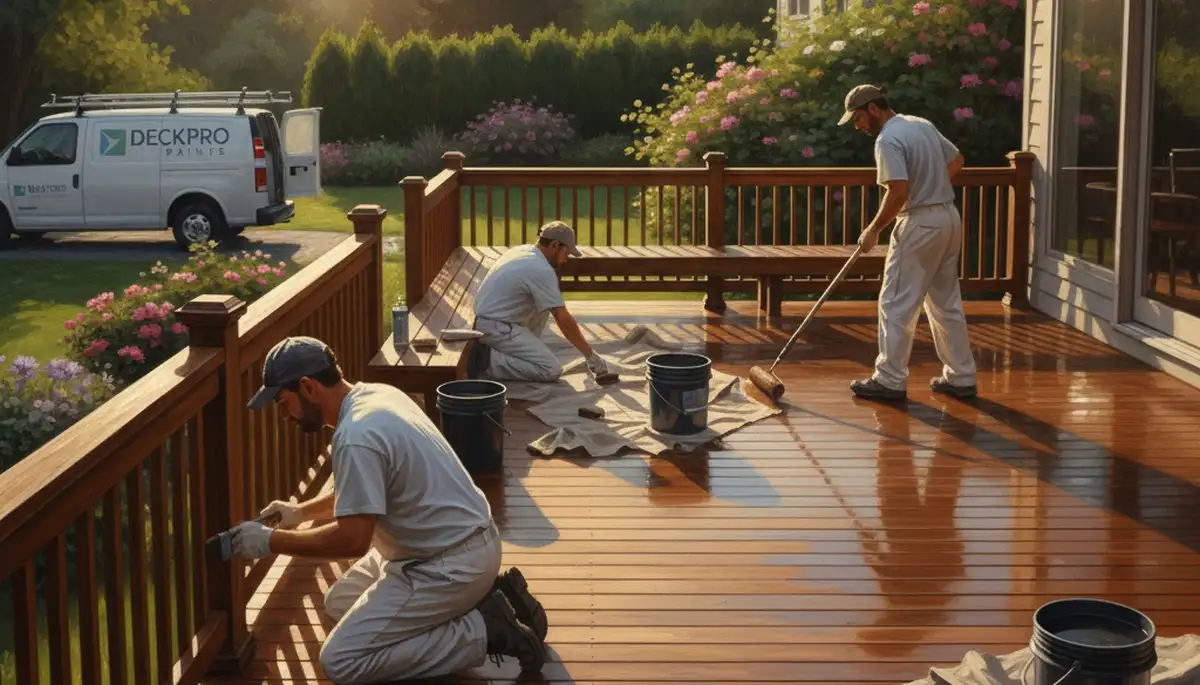 Overland Park, KS deck painting service protecting wood from sun and weather damage