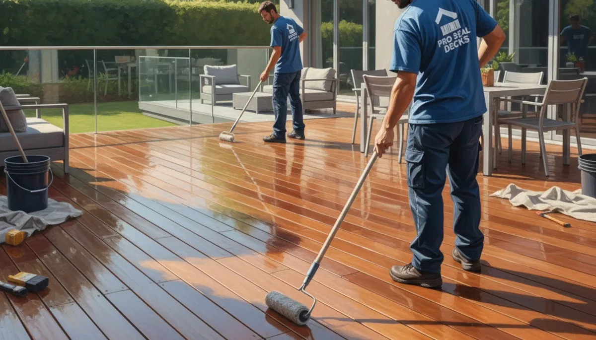 Professional deck sealing service in Overland Park, KS for weather protection and wood preservation