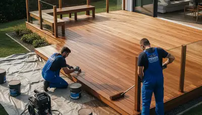 Overland Park, KS deck staining service protecting wood decks from weather and sun damage