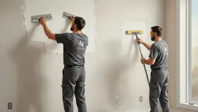 Drywall repair service in Overland Park, KS for cracks, holes, and settling damage