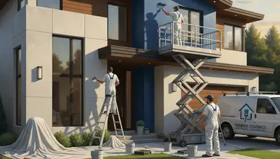House painting crew in Overland Park, KS applying fresh exterior paint to a home