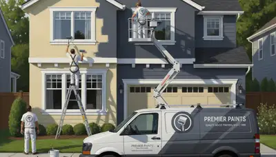 House painter applying exterior paint in Overland Park, KS for durable Midwest weather protection