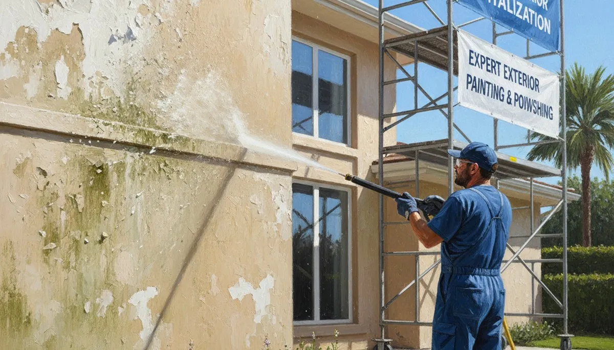 Overland Park, KS pressure cleaning service removing pollen and mildew from exterior surfaces