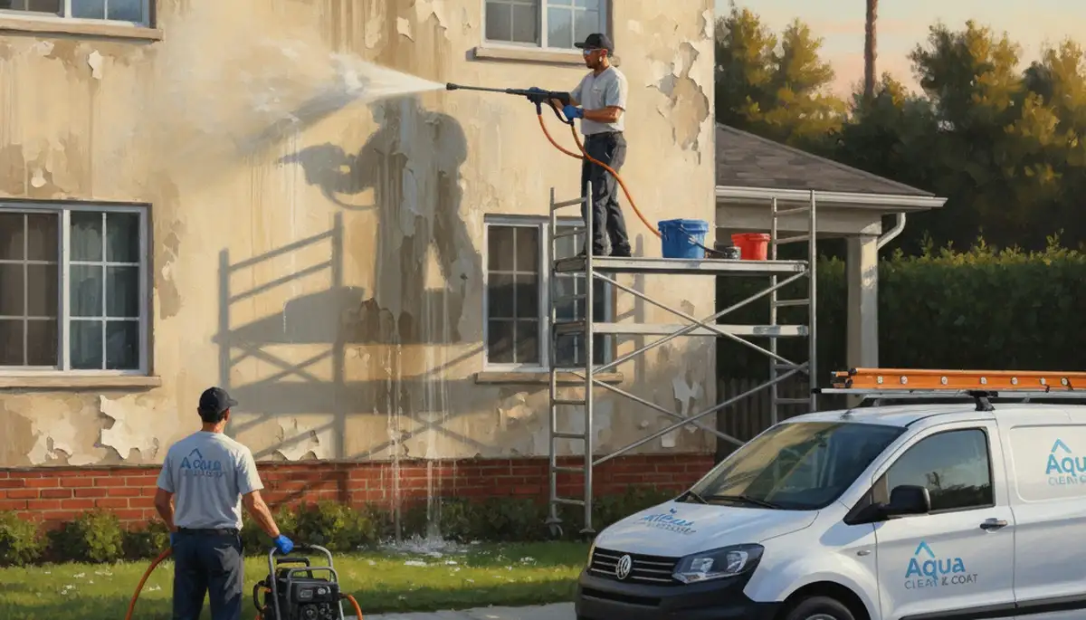 Overland Park, KS pressure cleaning removes mildew and pollen from a home exterior for curb appeal