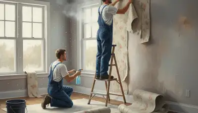 Wallpaper removal service in Overland Park, KS by Overland Park Paint Pros
