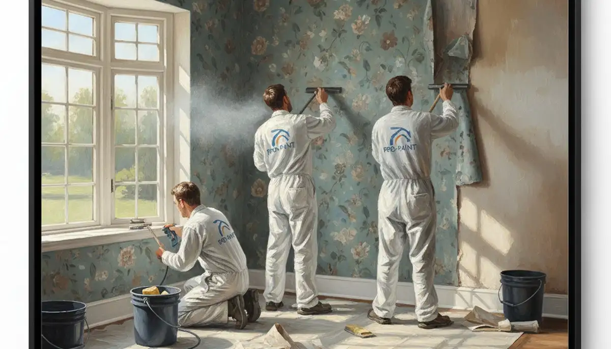 Wallpaper removal service in Overland Park, KS by Overland Park Paint Pros
